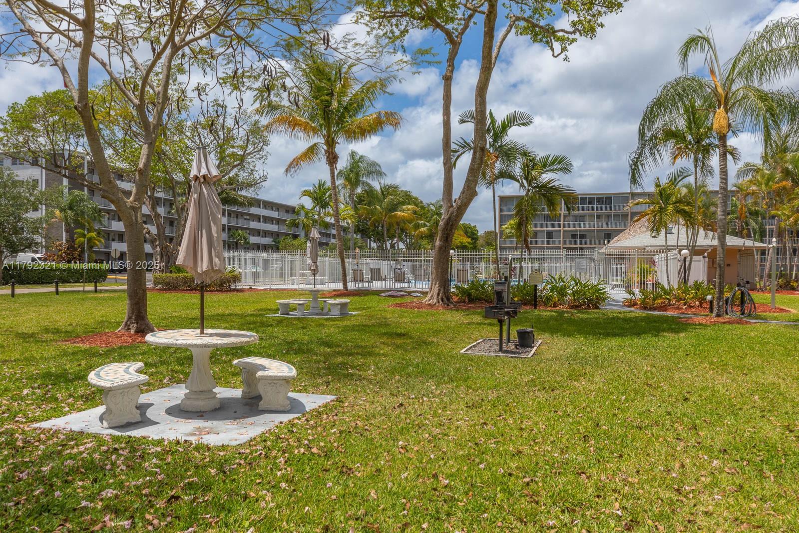 950 Hillcrest Drive, Unit 414 Hollywood, FL 33021 - Photo 44 of 51 a swimming pool with outdoor seating and yard