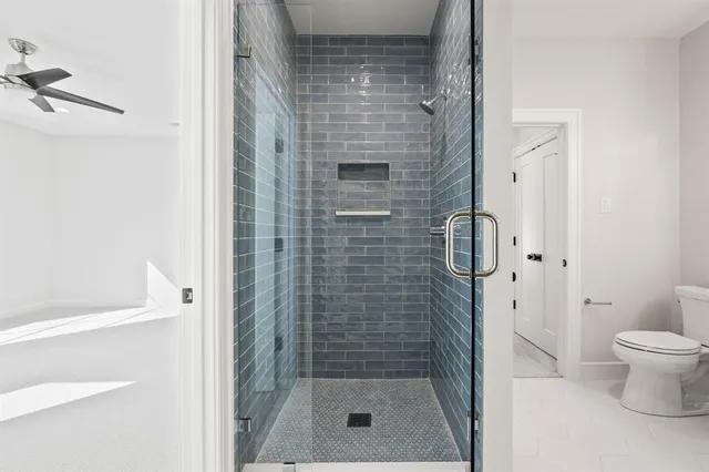 a bathroom with a shower