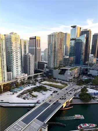 a view of a city with tall buildings