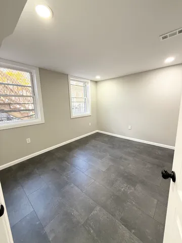 an empty room with a natural light