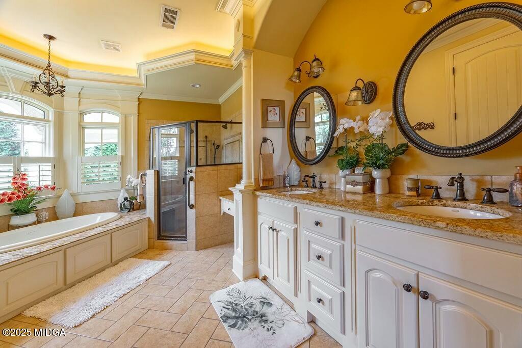 601 River Overlook Forsyth, GA 31029 - Photo 17 of 85 a spacious bathroom with a mirror a sink and a mirror