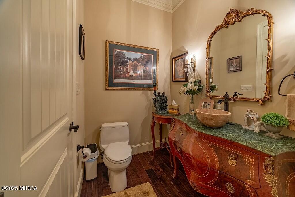 601 River Overlook Forsyth, GA 31029 - Photo 22 of 85 a bathroom with a toilet a sink and mirror