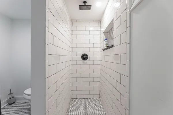 a bathroom with a shower