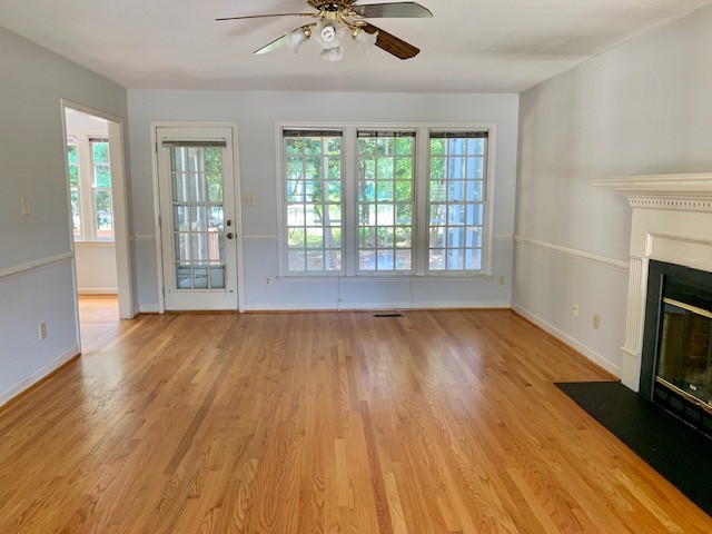 4529 Birmingham Way Raleigh, NC 27604 - Photo 4 of 26 Original hardwoods and smooth ceilings are featured throughout the main floor, including the spacious family room. Family Room