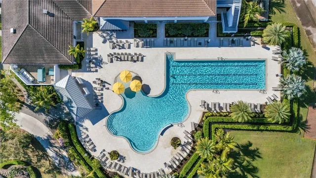 an aerial view of a house having outdoor space
