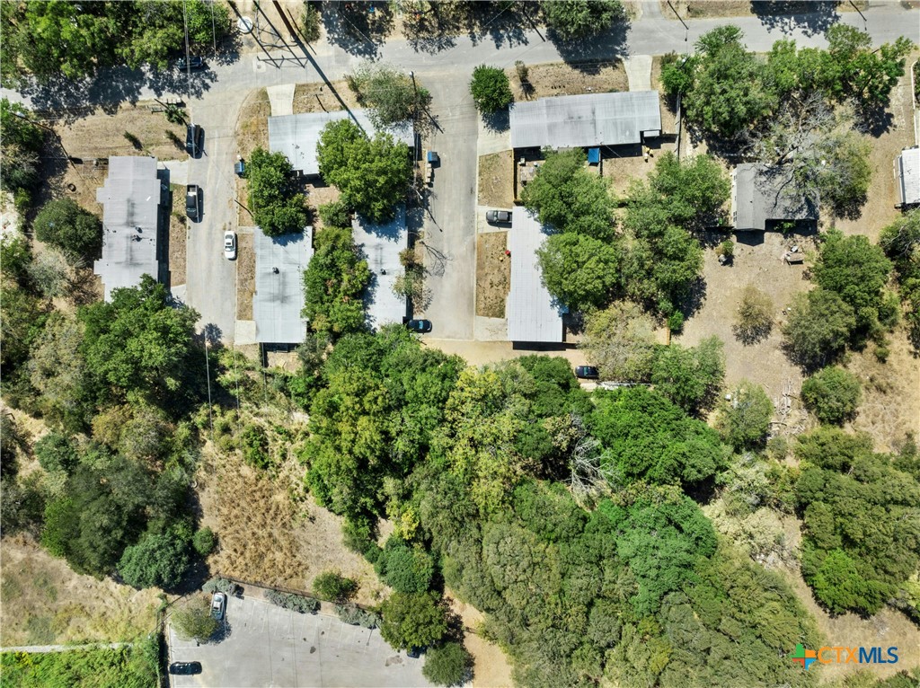 1007 Hackberry Street San Marcos, TX 78666 - Photo 34 of 36 an aerial view of a house with a yard and outdoor seating