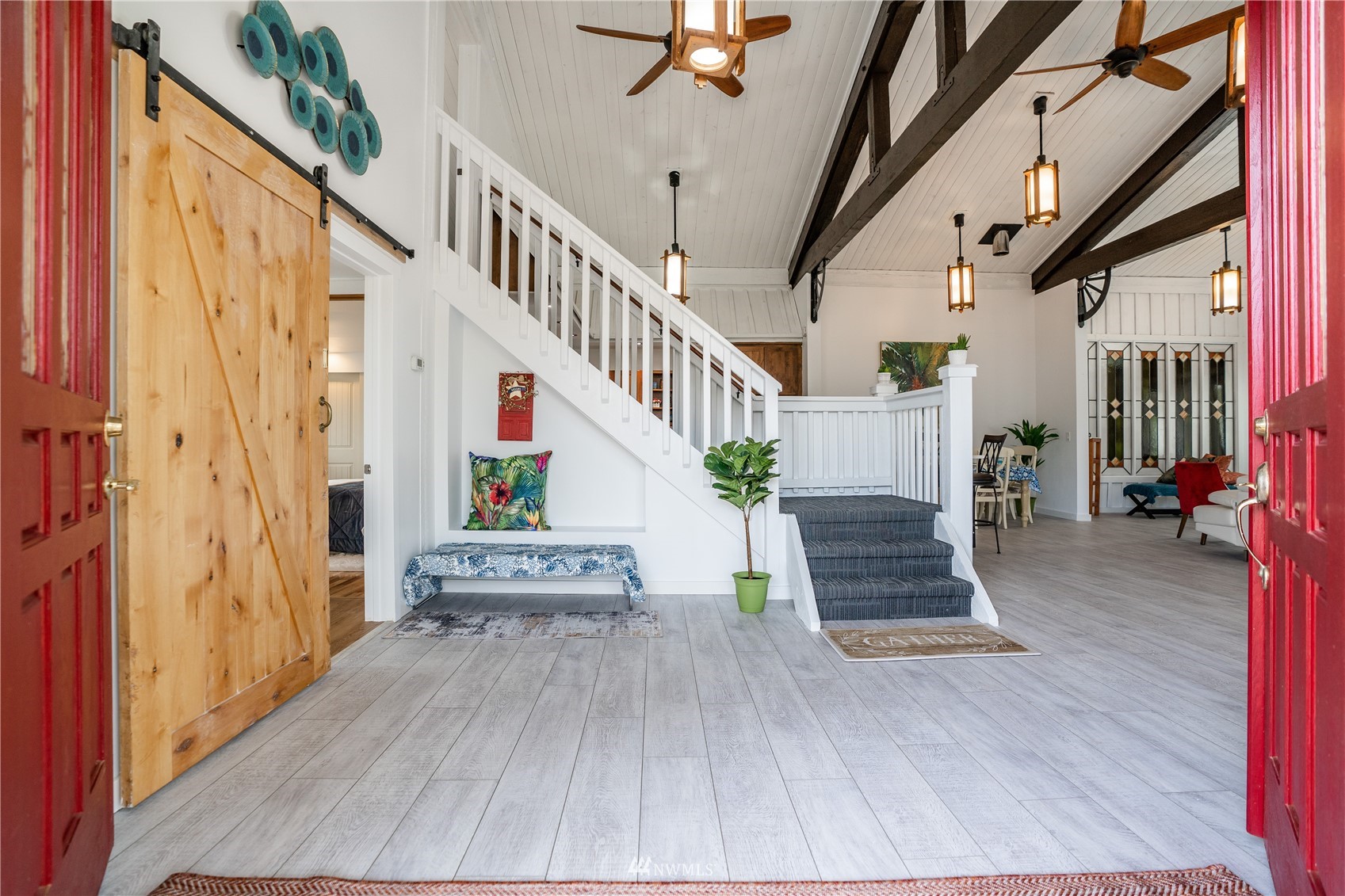 3114 Jackson Highway Chehalis, WA 98532 - Photo 7 of 40 a view of an entryway with wooden floor and stairs