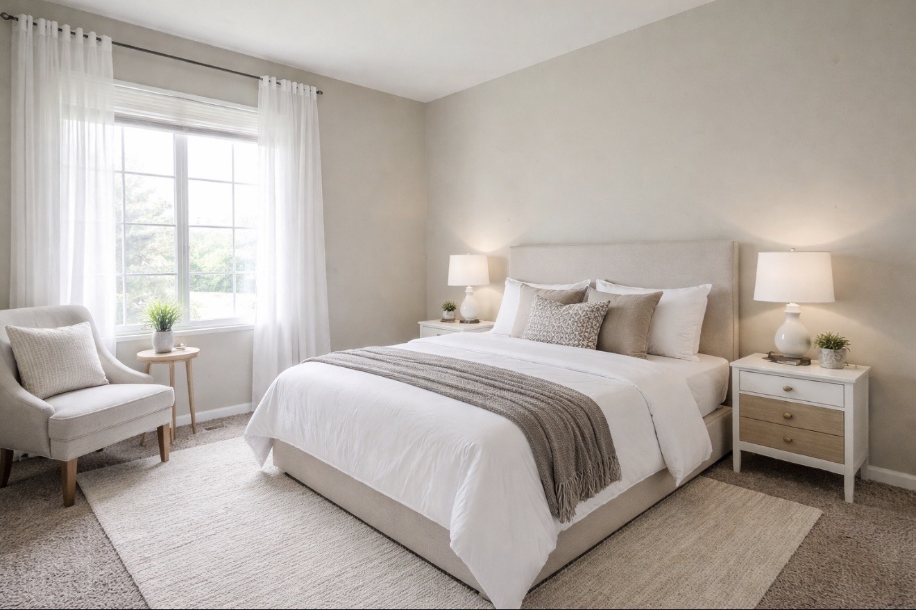 596 Foxridge Drive Fox Lake, IL 60020 - Photo 7 of 9 a bedroom with a bed and a couch