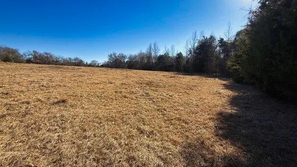 a view of a yard with a lake view