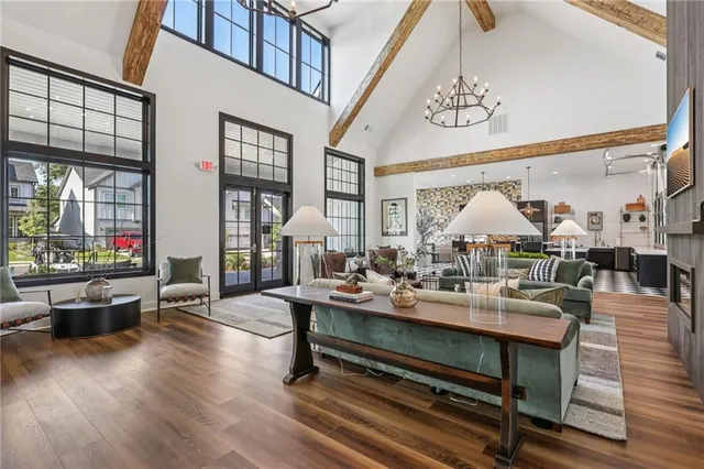 a backyard of a house with outdoor seating