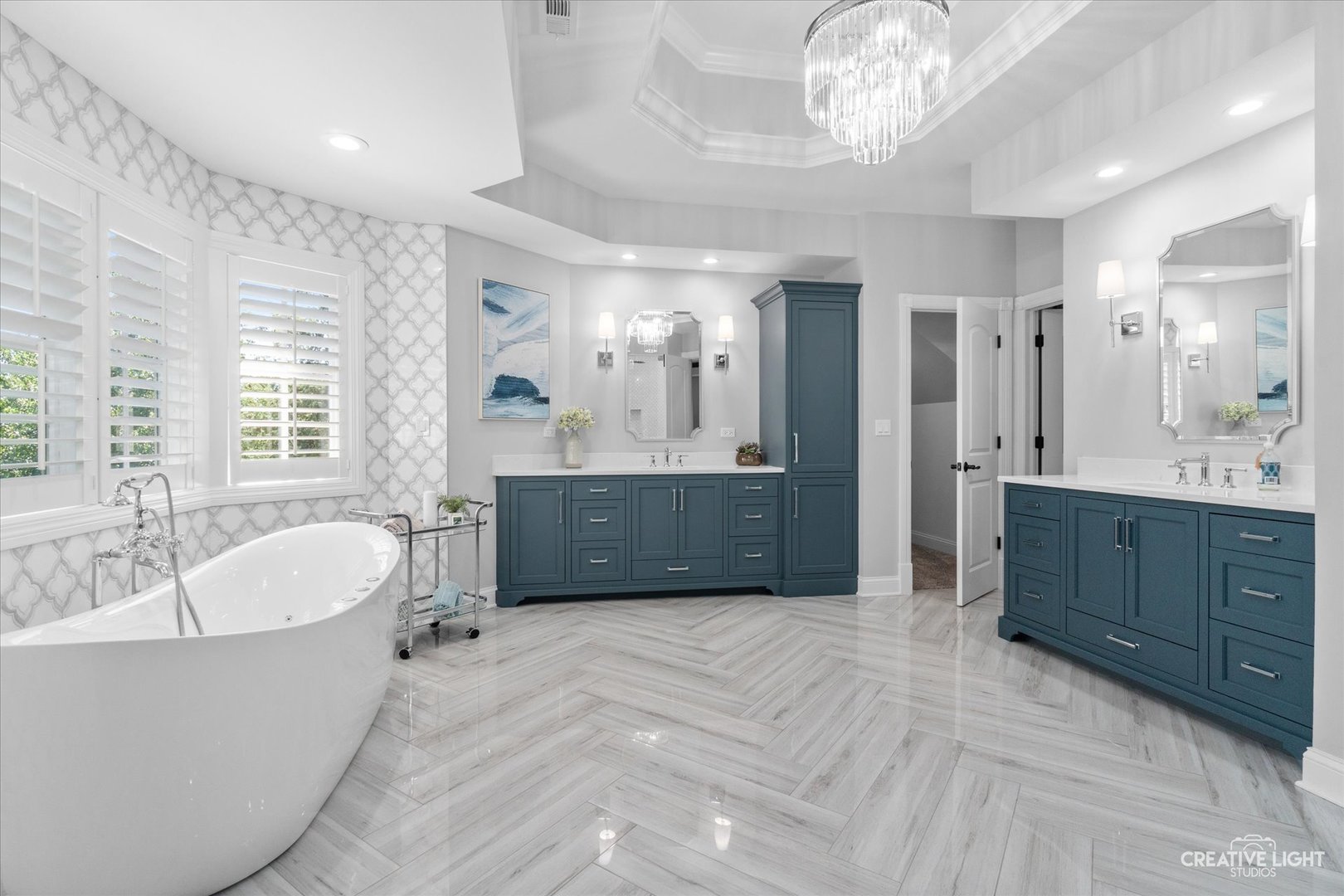 S147 North Mathewson Lane Geneva, IL 60134 - Photo 27 of 75 a spacious bathroom with a tub double sink shower and mirror