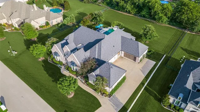 an aerial view of a house