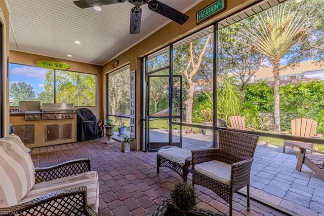 a outdoor space with chairs