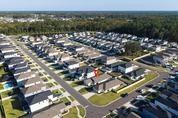 an aerial view of a city