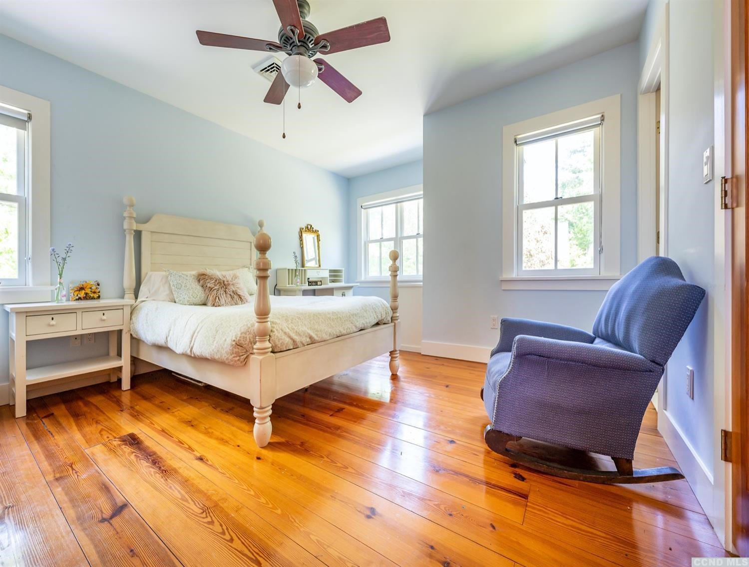730 Oak Hill Road Claverack, NY 12534 - Photo 16 of 33 a bedroom with a bed and wooden floor