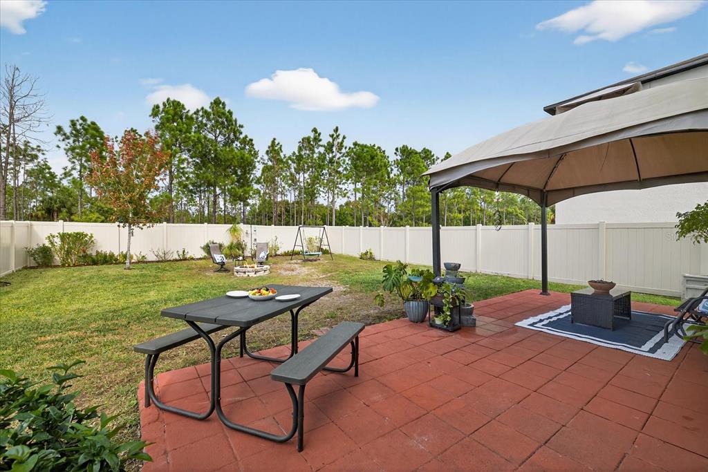 6115 Apple Snail Avenue New Port Richey, FL 34653 - Photo 45 of 59 a backyard of a house with table and chairs