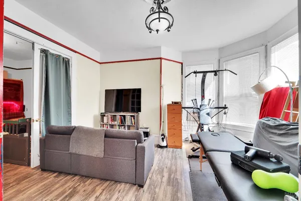 a living room with furniture