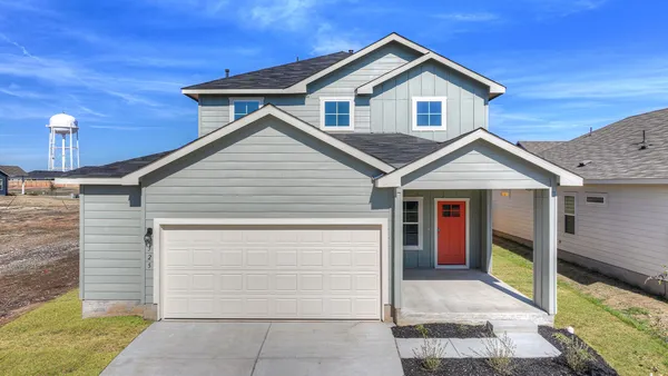 a view of outdoor space yard and garage