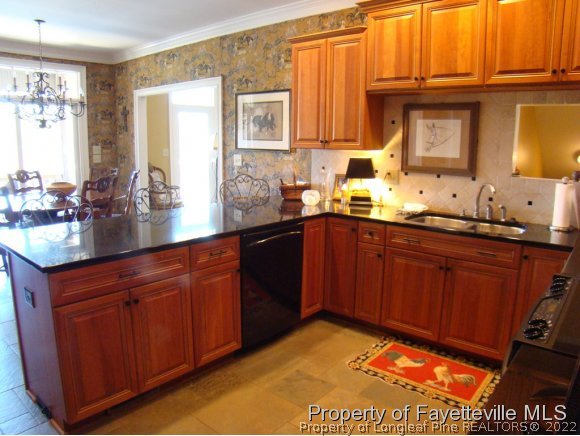 4435 Hoffman Road Jackson Springs, NC 27281 - Photo 3 of 25 a kitchen with stainless steel appliances granite countertop a sink dishwasher stove and cabinets
