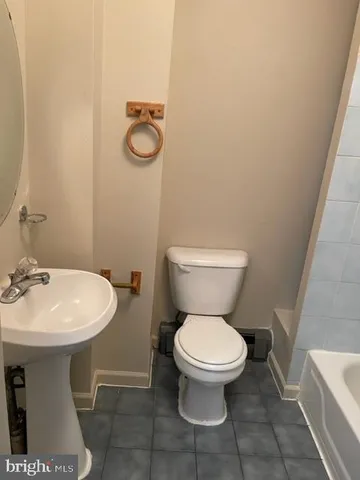 a bathroom with a bathtub