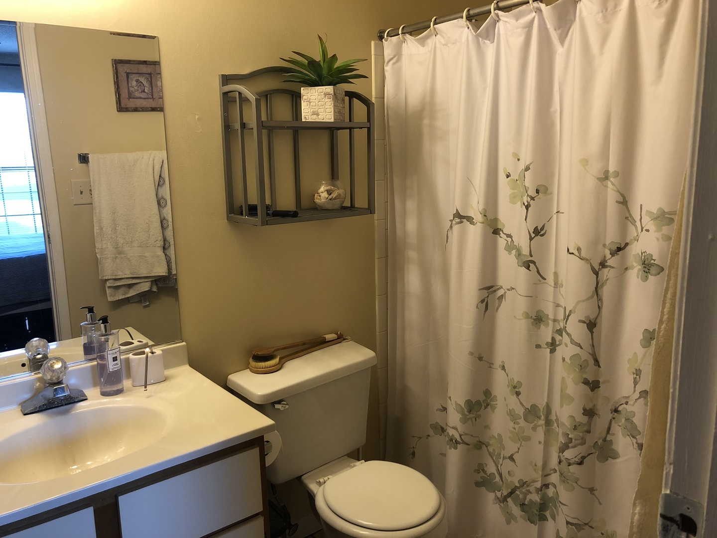 2048 North Rand Road, Unit 202 Palatine, IL 60074 - Photo 11 of 12 a bathroom with a sink a toilet and shower curtain