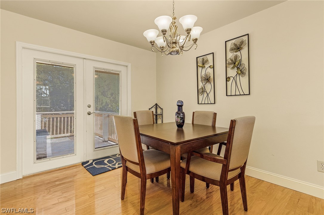 8185 Egret Road Fort Myers, FL 33967 - Photo 13 of 35 a view of a dining room with furniture and wooden floor