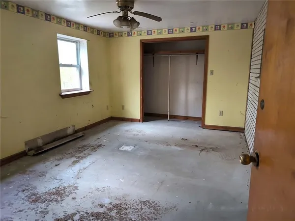 an empty room with a window