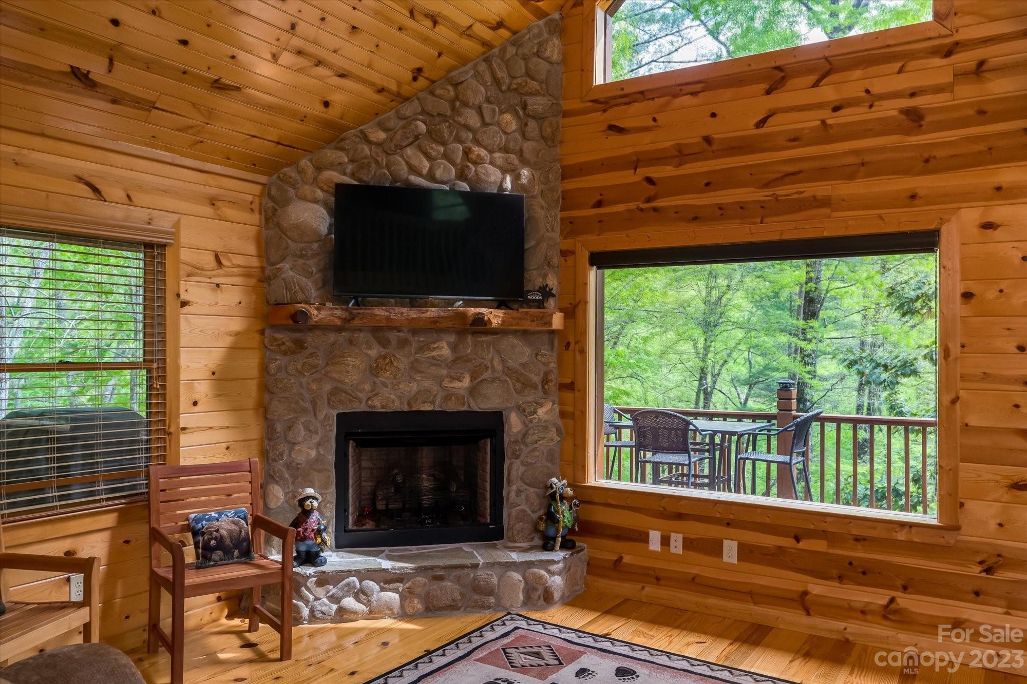 144 Camp David Road Murphy, NC 28906 - Photo 35 of 46 a living room with furniture and a fireplace