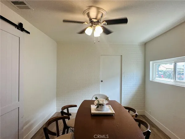 a room with a workspace