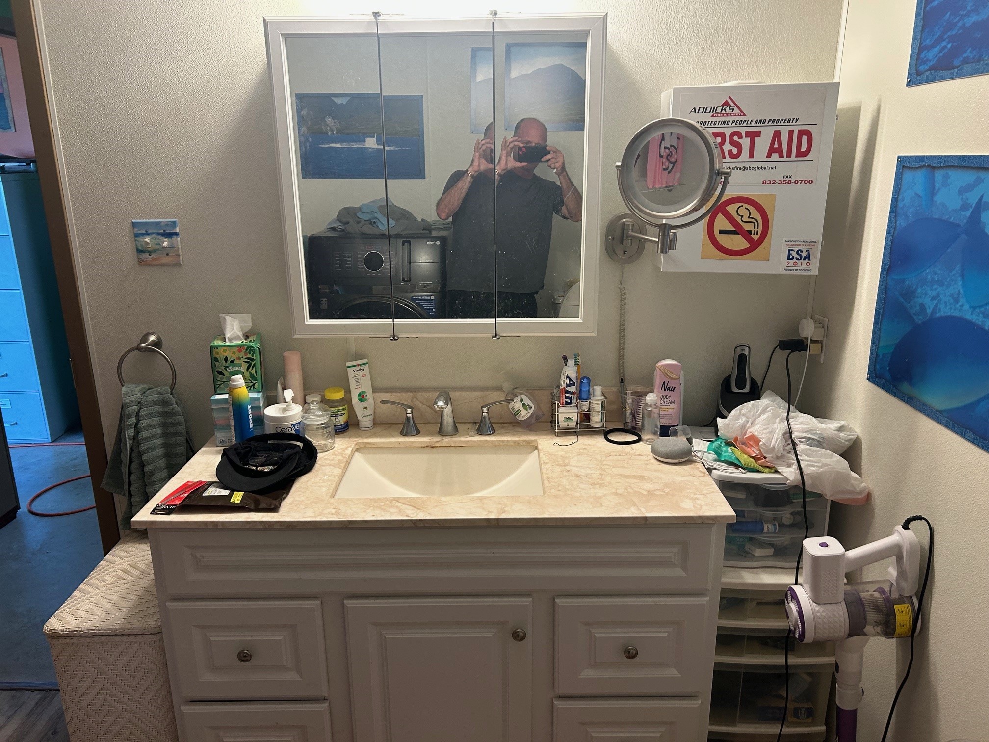 38094 Joe Loggins Road Hempstead, TX 77445 - Photo 27 of 32 a bathroom with a sink and a mirror