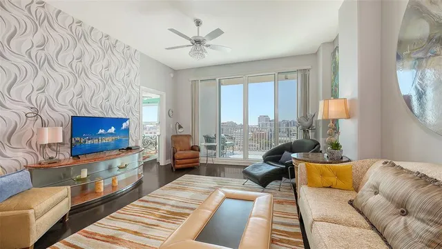 a view of balcony with furniture