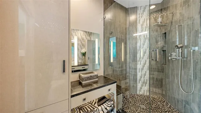 a living room with furniture