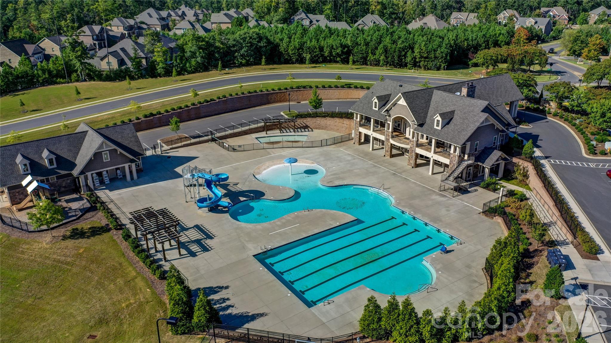 16624 Turtle Point Road Charlotte, NC 28278 - Photo 45 of 46 an aerial view of a house with a swimming pool
