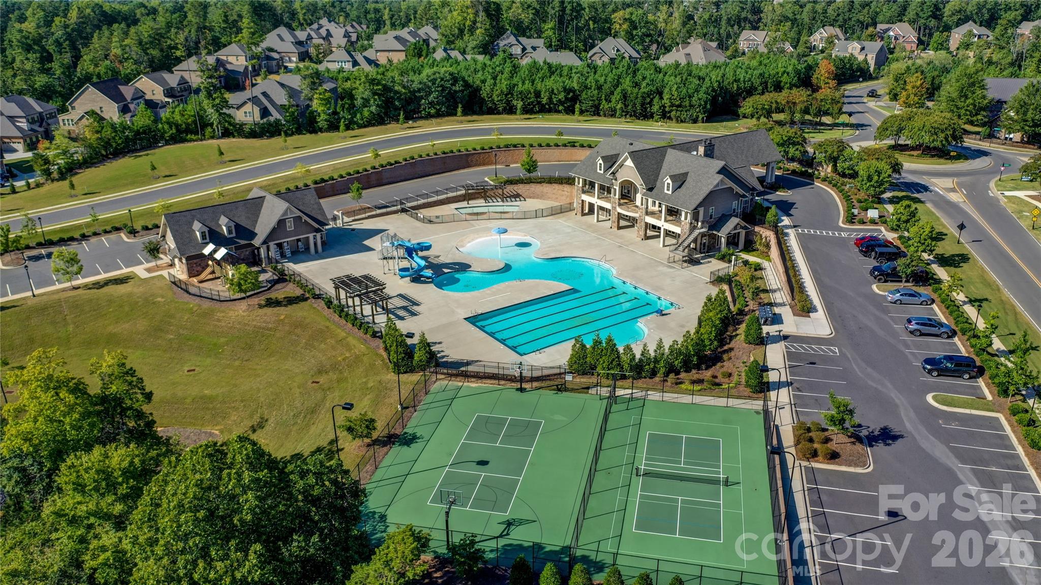 16624 Turtle Point Road Charlotte, NC 28278 - Photo 46 of 46 an aerial view of a house with a yard basket ball court and outdoor seating