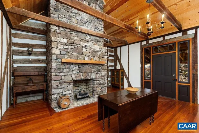 a view of entryway with wooden floor