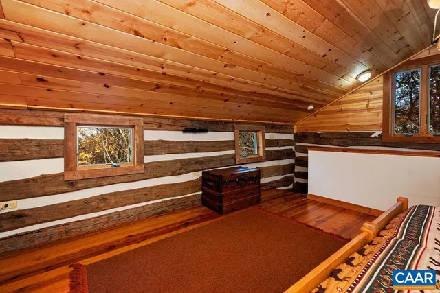 a view of deck with car parked