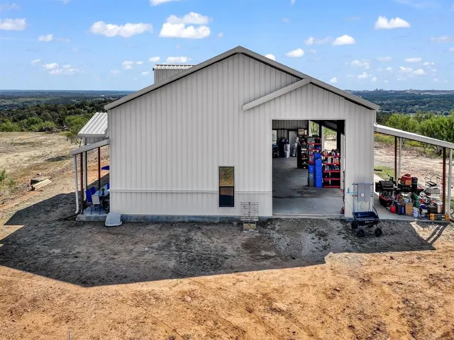 a view of a building with a patio
