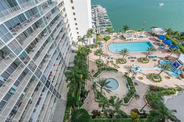 a city view with tall buildings