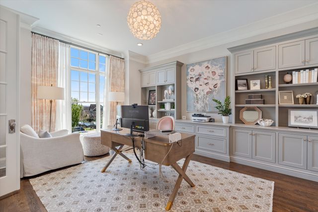 a view of a lake in middle of the town