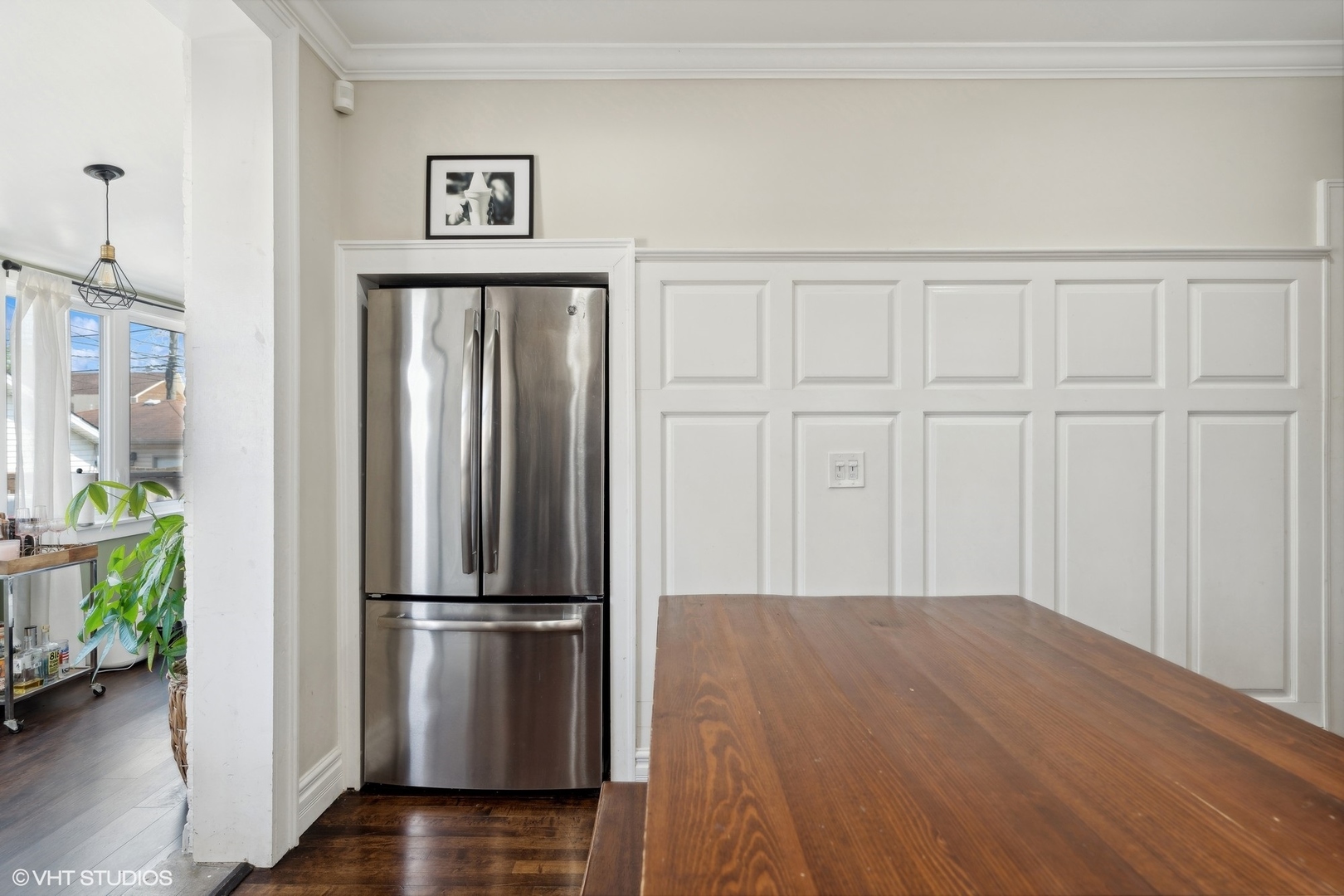 2819 North Rutherford Avenue Chicago, IL 60634 - Photo 9 of 28 a view of a refrigerator in kitchen and wooden floor