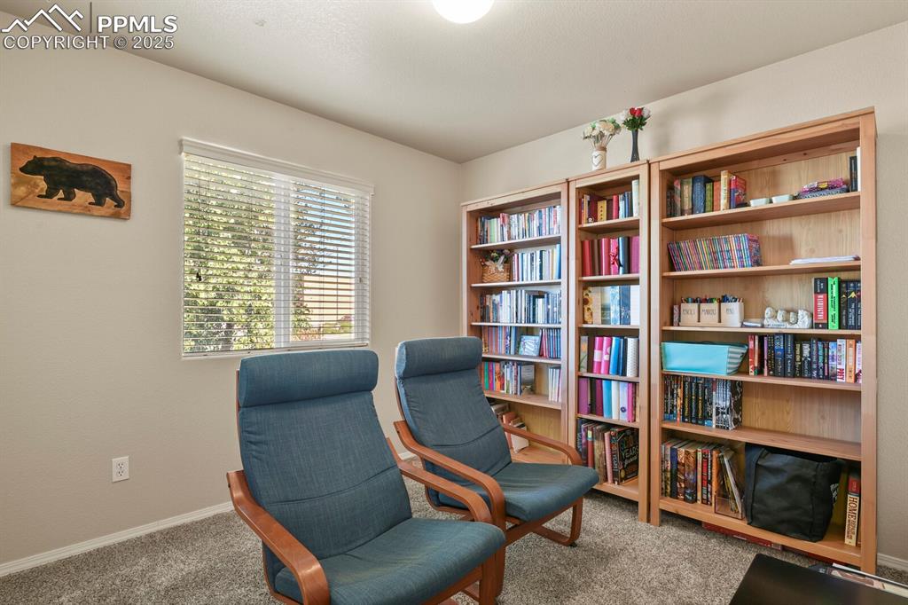 7394 Owings Point Peyton, CO 80831 - Photo 16 of 21 a view of a workspace with furniture and a bookshelf
