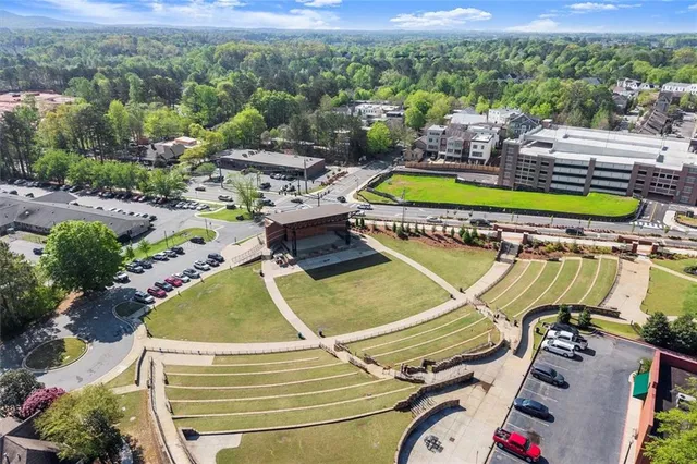 an aerial view of a city