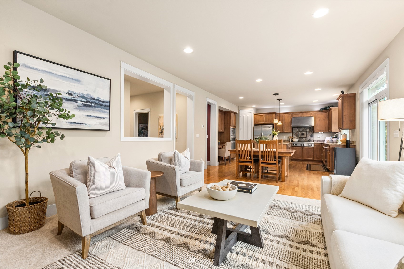 18407 36th Avenue Southeast Bothell, WA 98012 - Photo 13 of 39 a living room with furniture and view of kitchen