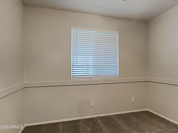 a view of a small space with a window