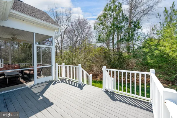 a view of a wooden deck