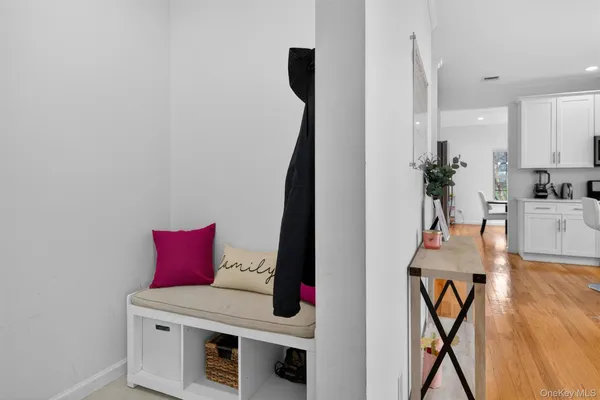 a room with furniture and a large window