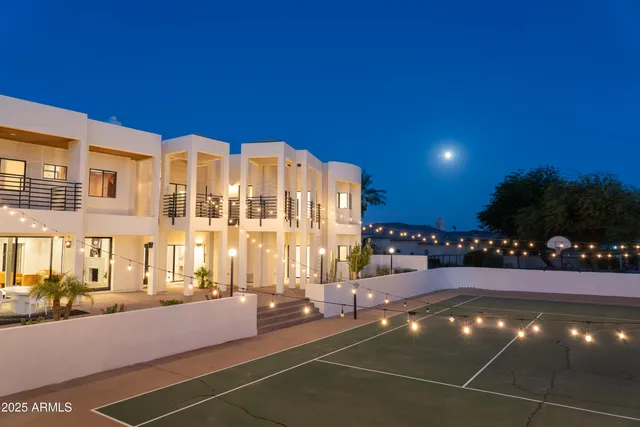 a view of a building and outdoor space