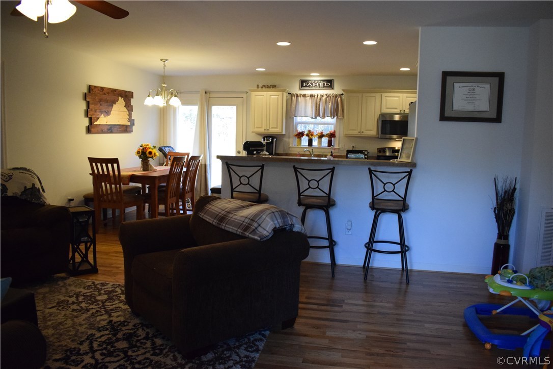 5185 Broad St Road Louisa, VA 23093 - Photo 3 of 24 a living room with dining room and kitchen view
