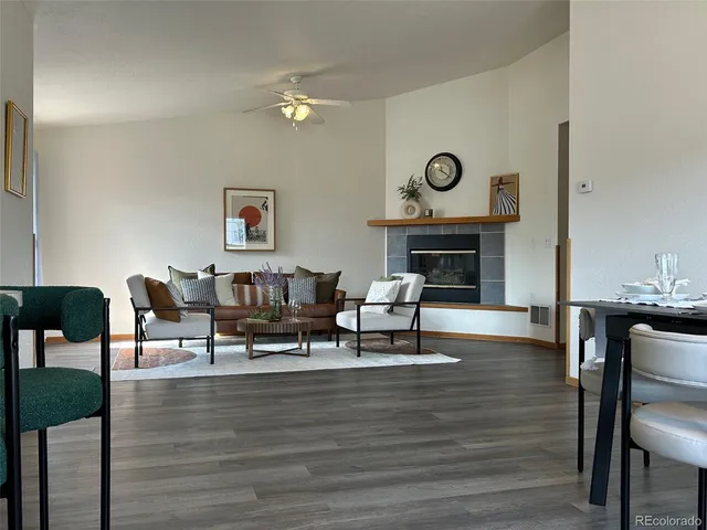 a view of a house with a large window