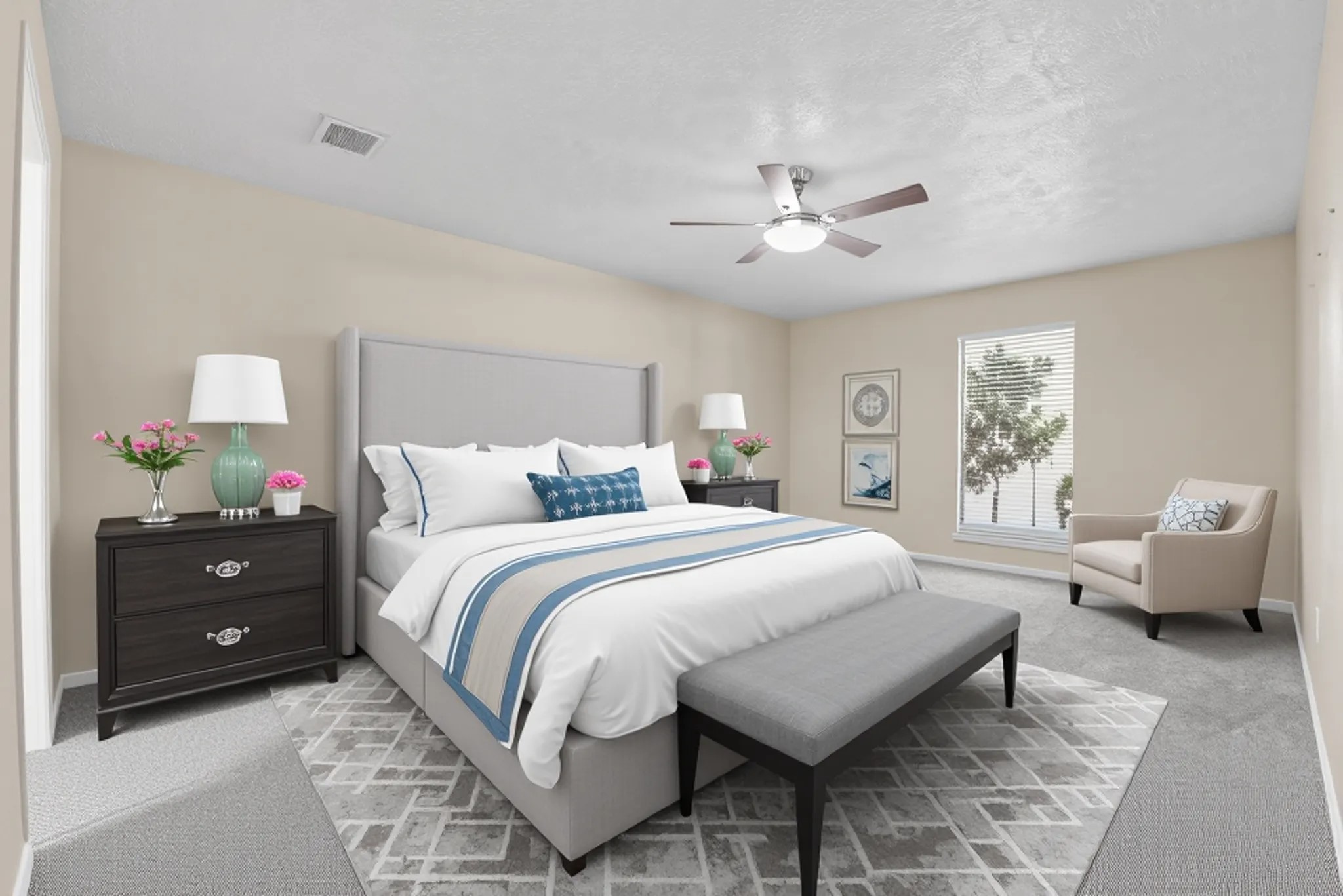 6507 Spring Leaf Drive Spring, TX 77379 - Photo 19 of 34 a spacious bedroom with a bed and wooden floor